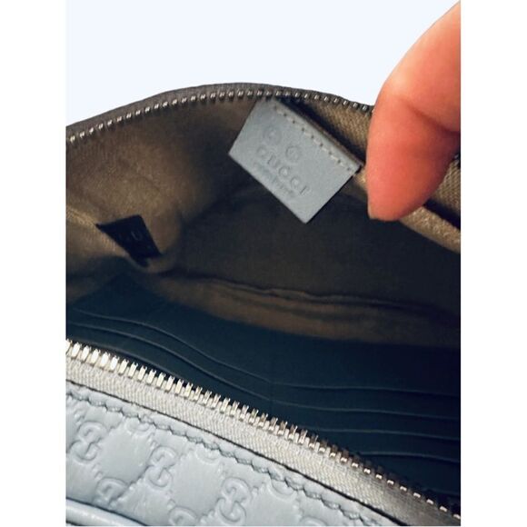 Gucci Micro GG Monogram Blue Leather Crossbody Bag - Picture 8 of 14